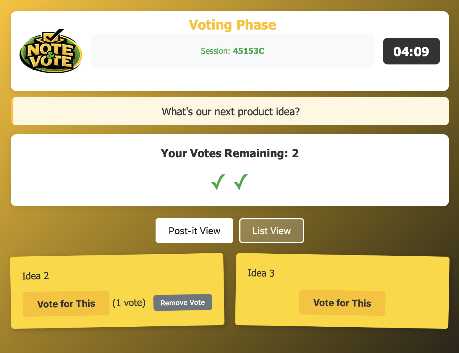 Voting Screenshot